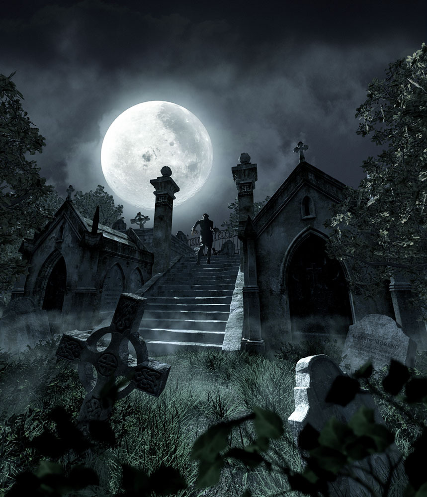 Gothic-angel-graveyard-night